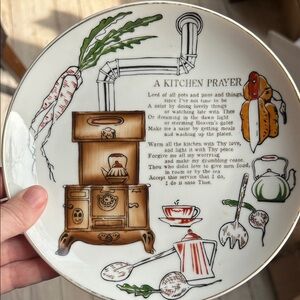 Vintage Kitchen Prayer Decorative Plate